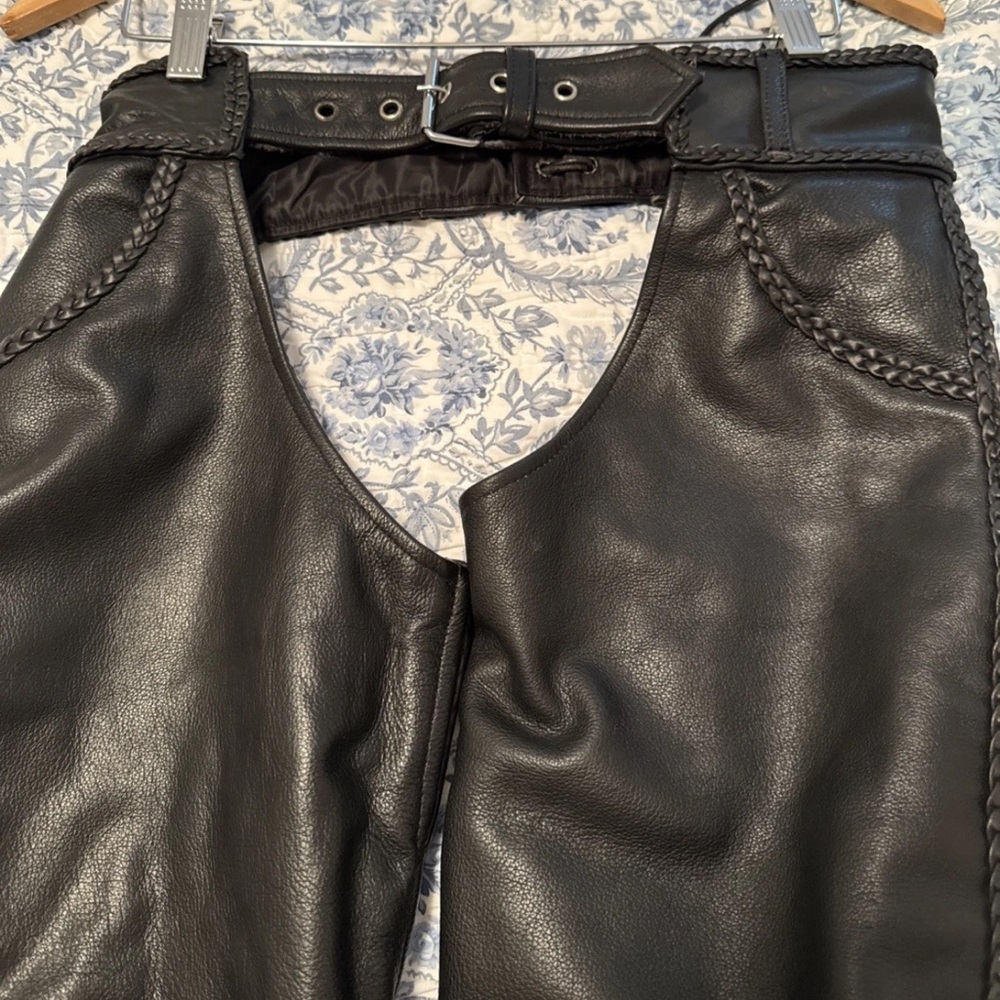 Tennessee Leather Black Motorcycle Chaps